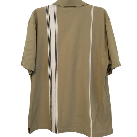 Puritan Large Tan and White Polo Shirt - Picture 2 of 4